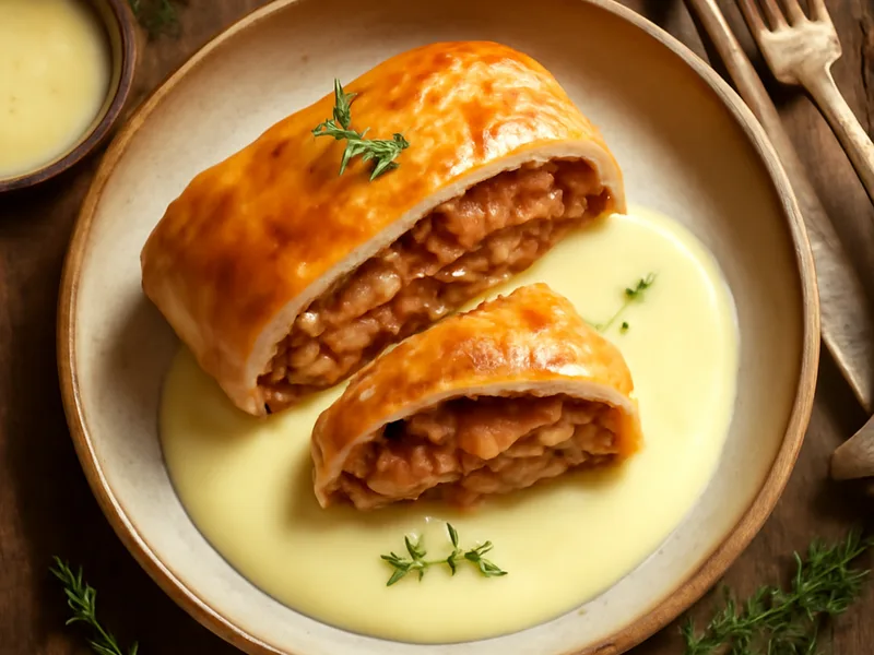 Apfelstrudel mit Vanillesauce
