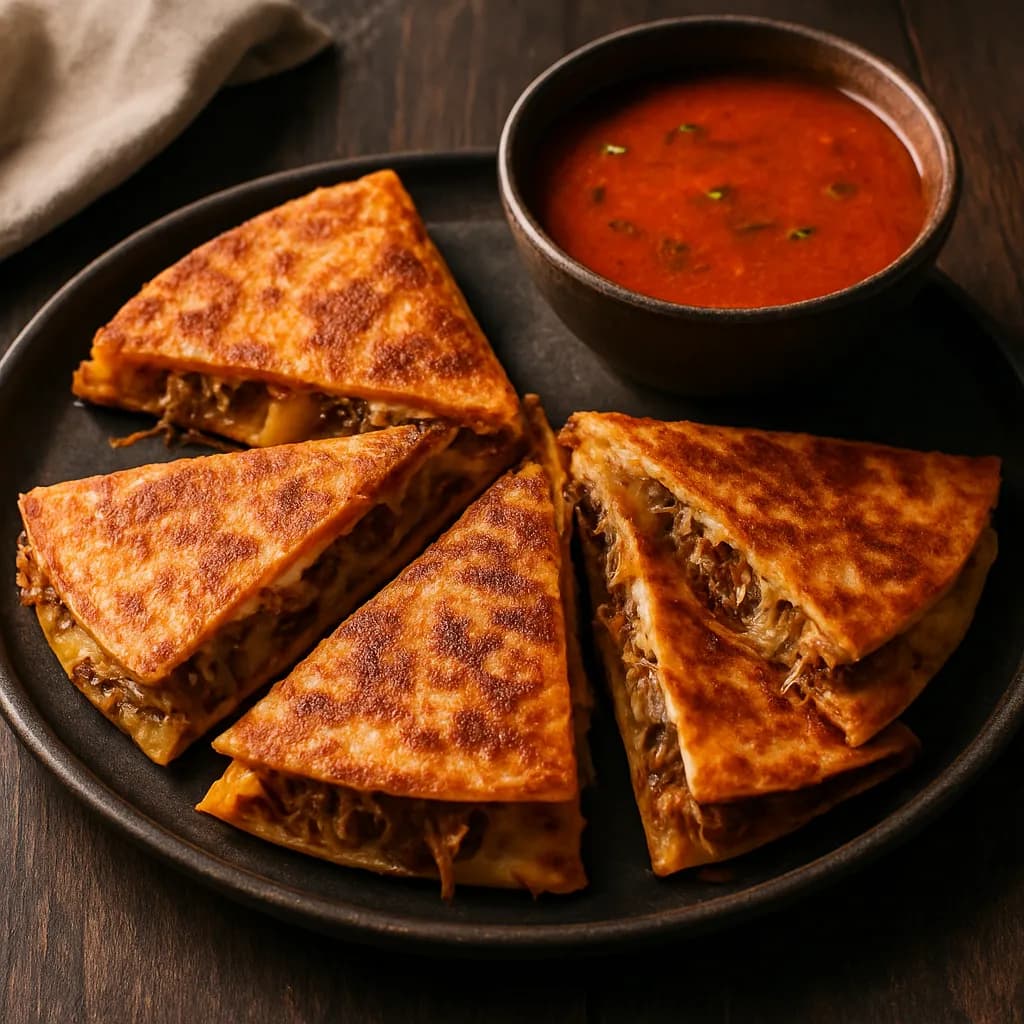Birria Quesadillas with Consommé