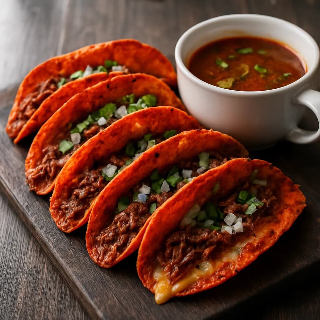 Birria Tacos with Consommé