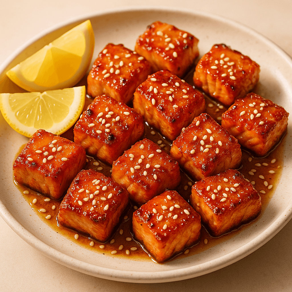 Crispy Honey Garlic Salmon Bites