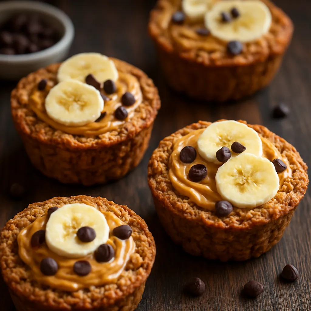 Baked Oat Cups with Peanut Butter