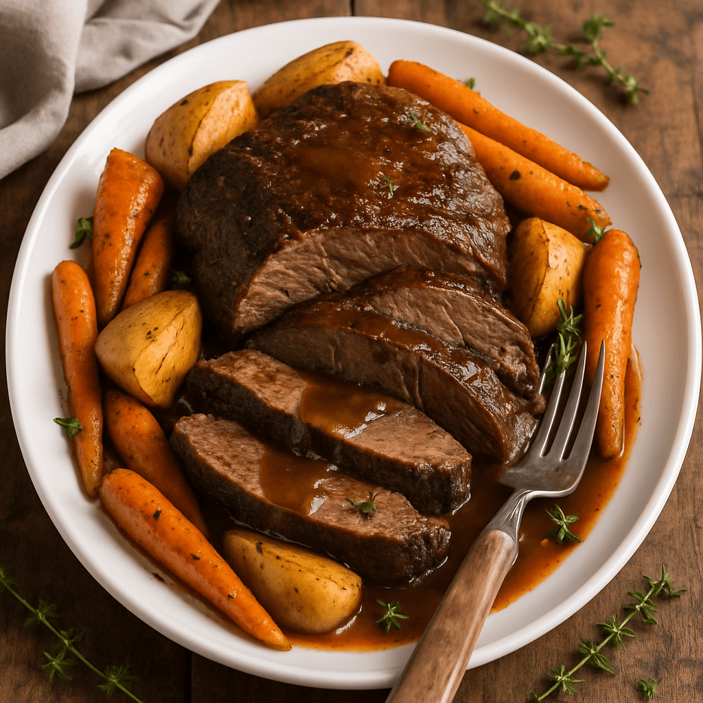 Klassischer Schmorbraten – Butterzartes Rindfleisch mit Gemüse Rezept