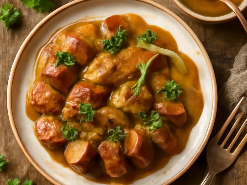 Currywurst mit hausgemachter Currysauce