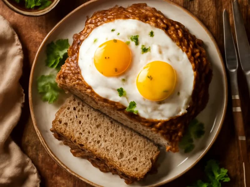 Falscher Hase mit Spiegeleiern