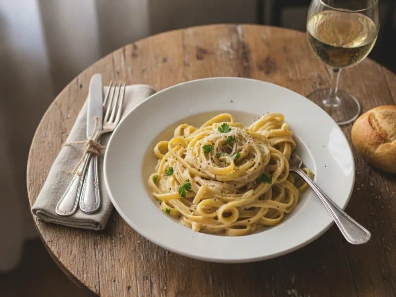 Fettuccine Alfredo Rezept