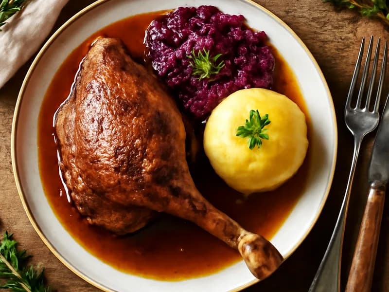 Weihnachtliche Gänsekeule