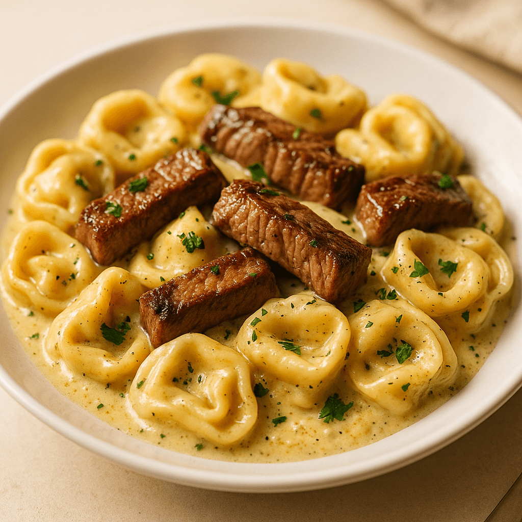 Garlic Steak Tortellini Recipe