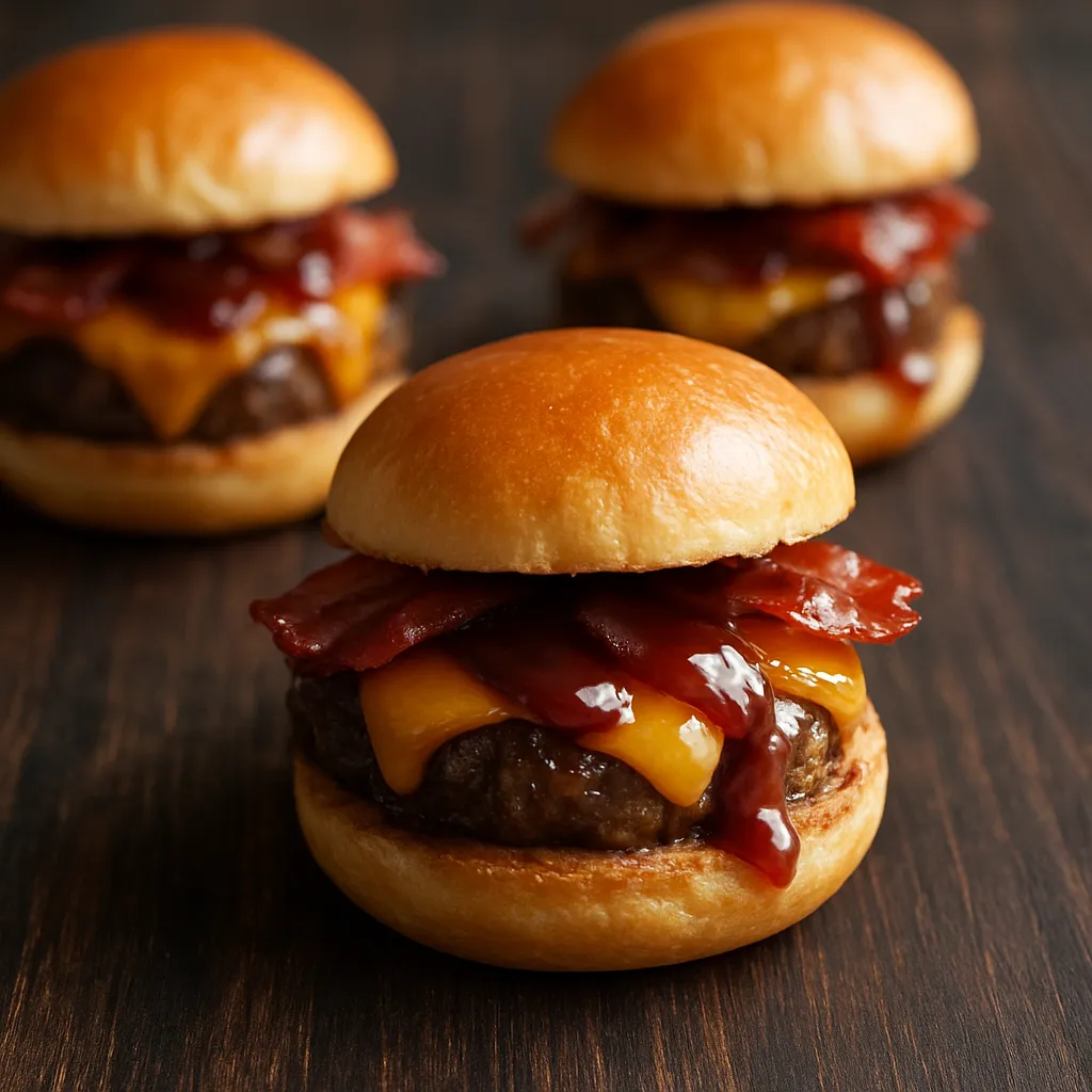 Grilled BBQ Bacon Cheeseburger Sliders