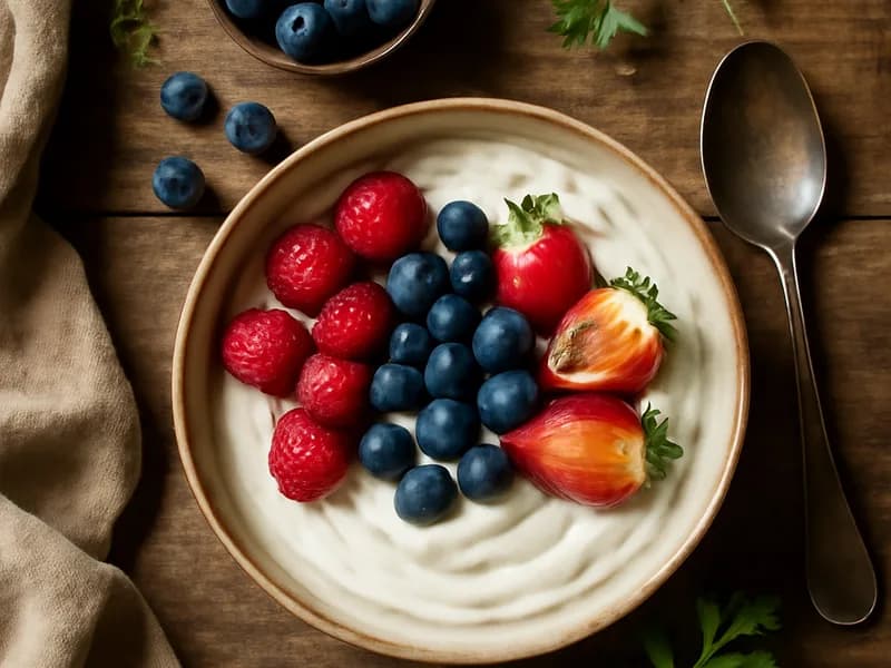 High-Protein Quark-Bowl mit Beeren