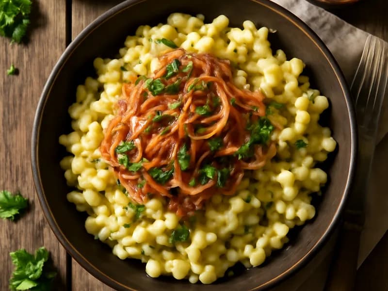 Käsespätzle mit Röstzwiebeln