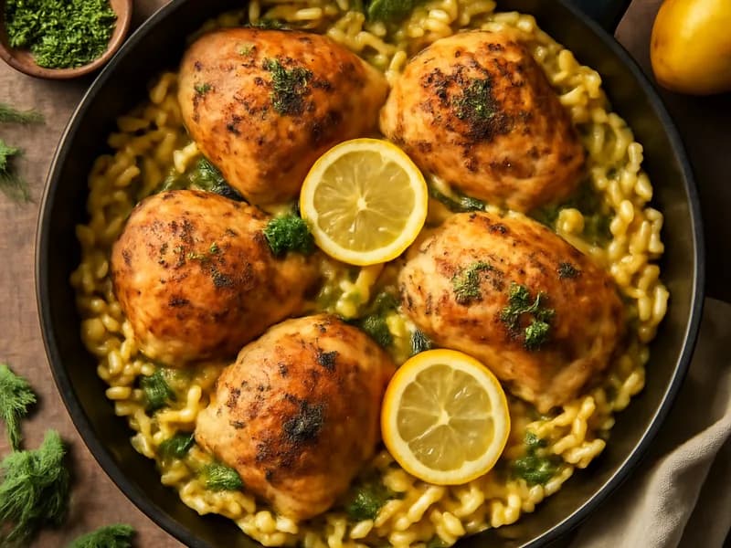 Zitronen-Hähnchen mit Spätzle (One-Pan)