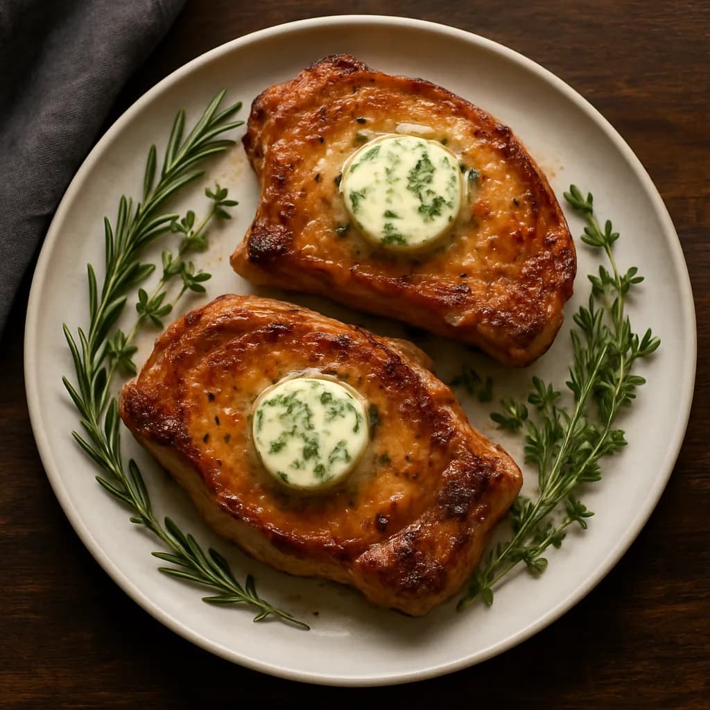 Pan-Seared Pork Chops with Garlic Herb Butter
