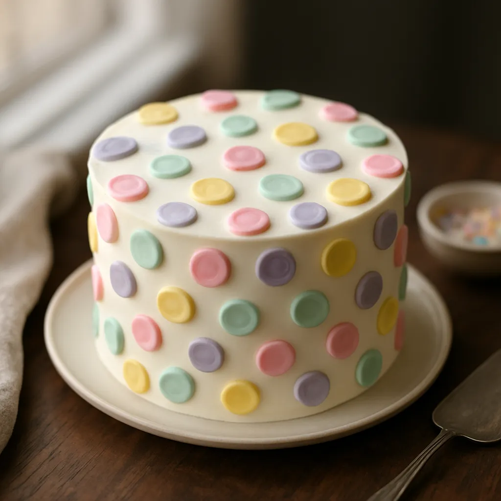 Pastel Dot Cake with Buttercream