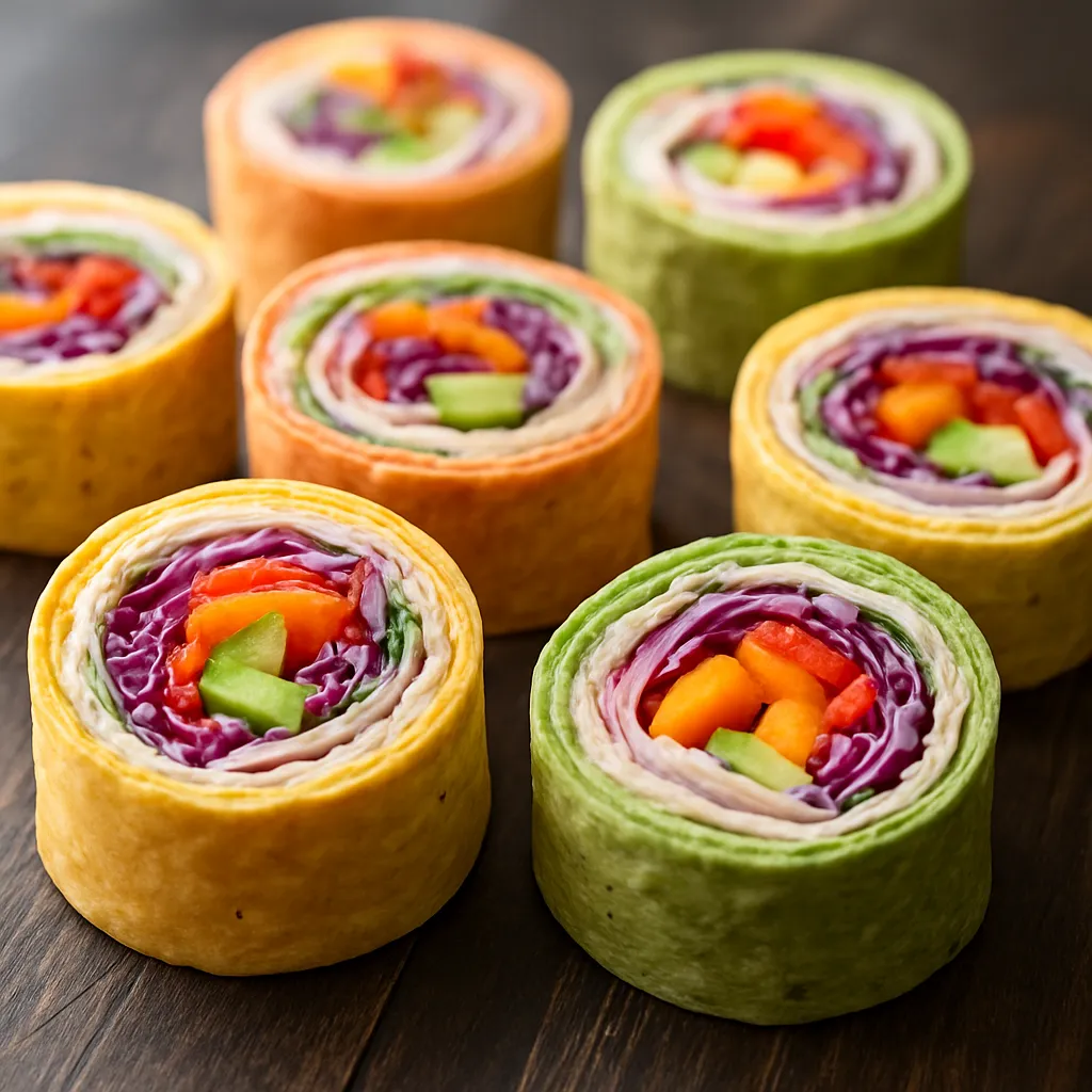 Rainbow Pinwheel Lunch Wraps
