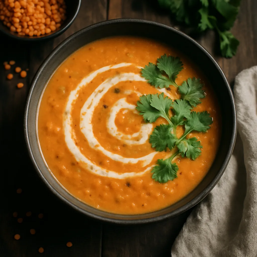 Red Lentil Coconut Curry Soup