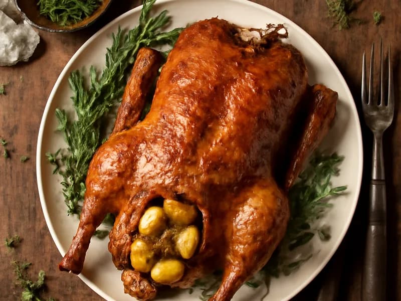 Ente mit Apfelfüllung