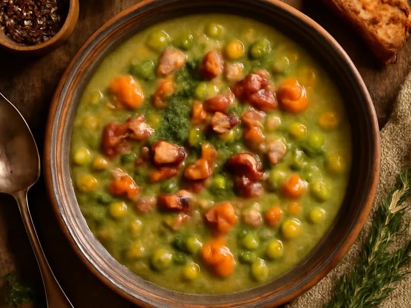 Erbsensuppe mit Speck