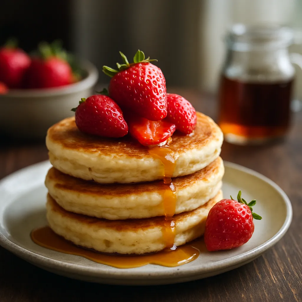 Strawberry Cottage Cheese Pancakes