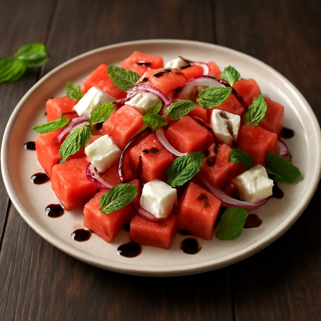 Watermelon Feta Mint Salad